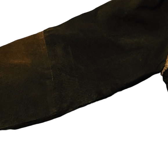 Vintage Mgr Black Leather Crop Bomber Winter Jacket 90s Suede Its Our Universe S - Picture 11 of 11